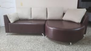Sofá de dos plazas y chaise longue curvo integrado #55