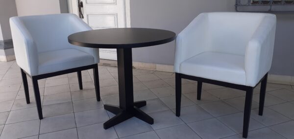 Juego de comedor de dos sillas tapizadas