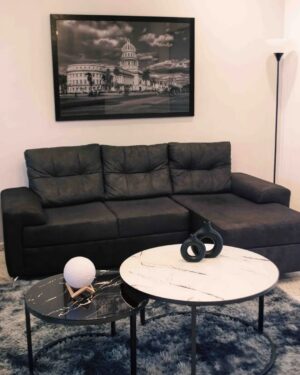 Sofá Lorella con chaise longue integrado