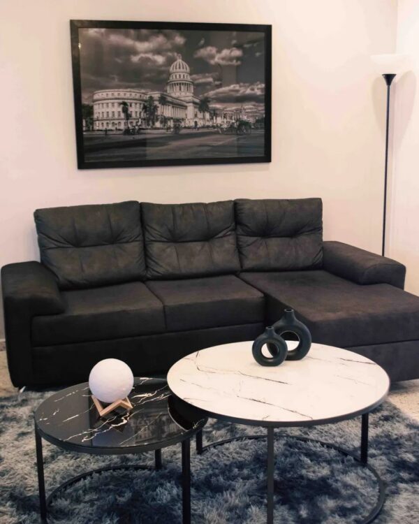 Sofá Lorella con chaise longue integrado
